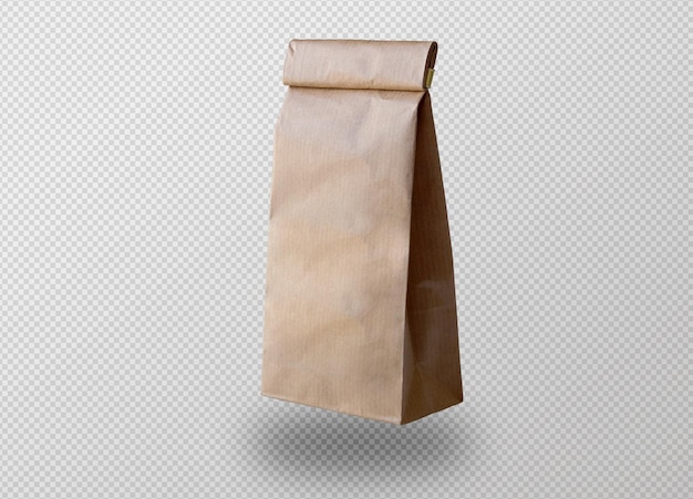 Free PSD little craft paper bag with shadow