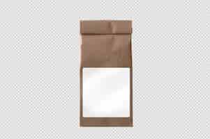 Free PSD little craft paper bag with white label