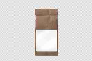 Free PSD little craft paper bag with white label