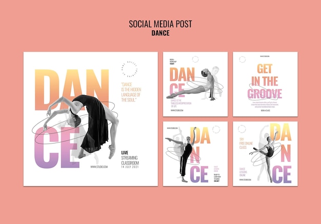 Free PSD live dance social media post template