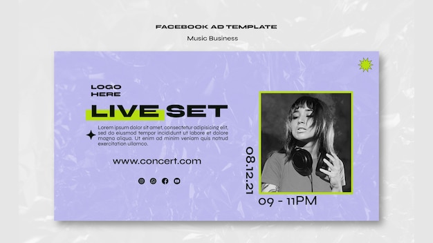 Free PSD live music show facebook template