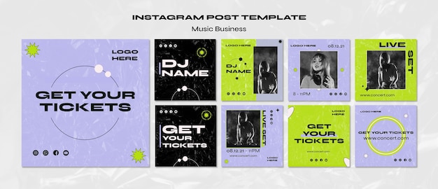 Free PSD live music show instagram posts