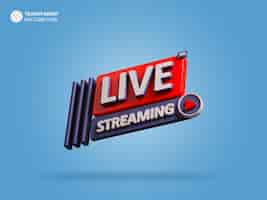 PSD gratuito icona di rendering 3d in streaming live