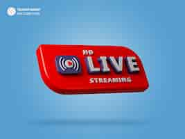 PSD gratuito icona di rendering 3d in streaming live