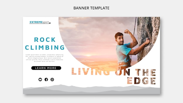 Free PSD living on the edge banner template