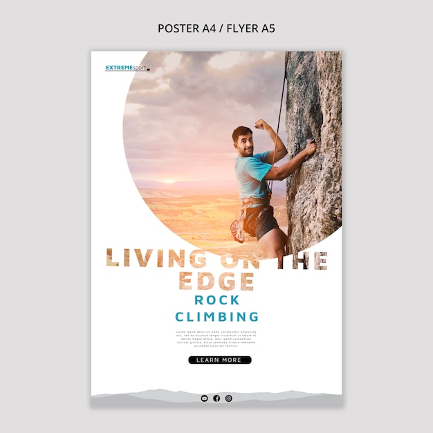 Free PSD living on the edge poster template