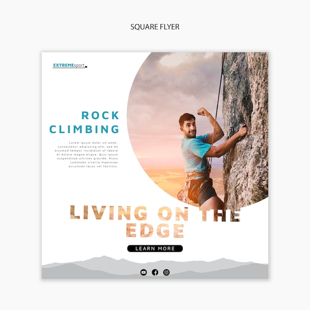 Free PSD living on the edge square flyer template