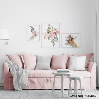 Living room with frame decor