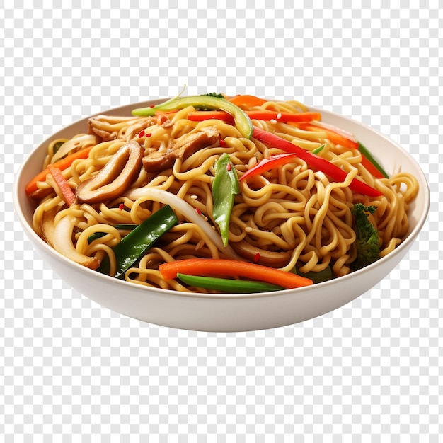 Lo mein isolated on transparent background