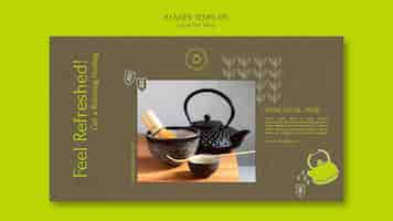 Free PSD local tea shop banner design template