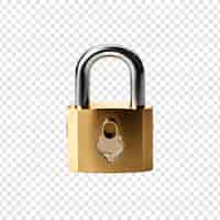 Free PSD lock isolated on transparent background