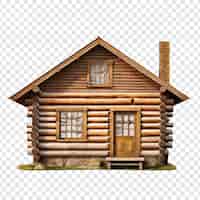 Free PSD log cabin house isolated on transparent background