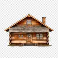 Free PSD log cabin house isolated on transparent background