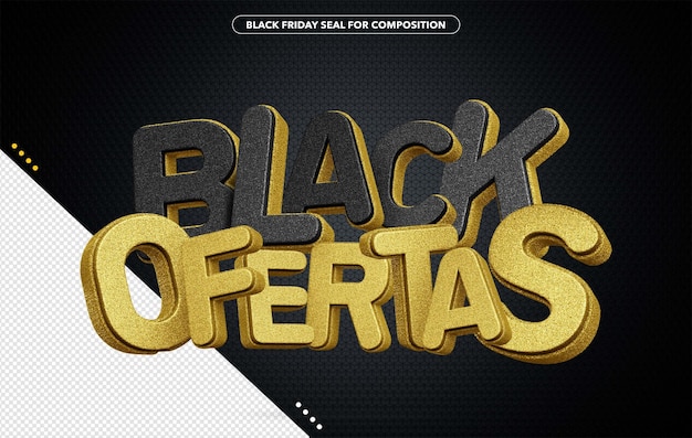 PSD gratuito logo 3d black offre per la composizione