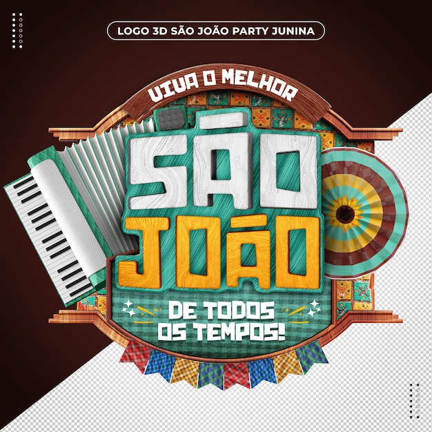 Free PSD logo 3d long live the best sao joao of all times