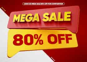 Free PSD logo 3d mega sale 80 off for promotion