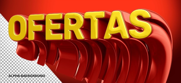 PSD gratuito logo 3d offre rosso ruotato