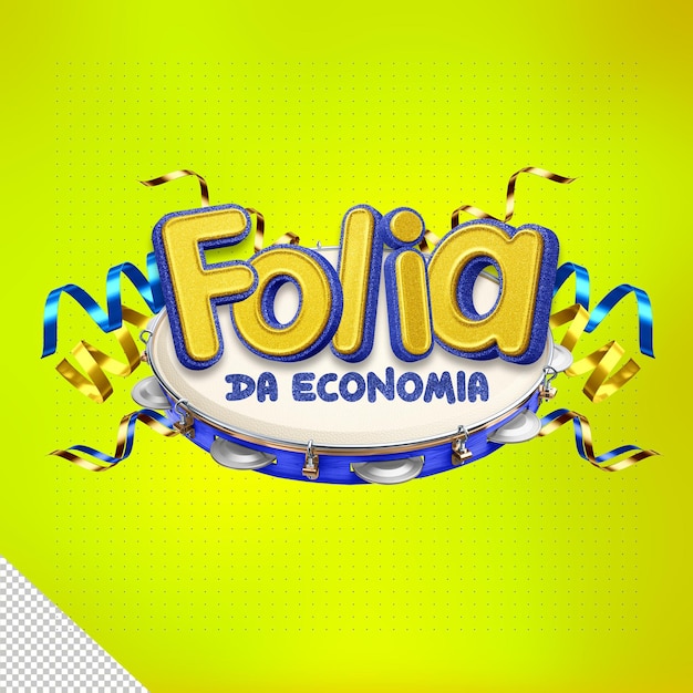 Logo 3d render revelry of the economy for the carnival of brazil