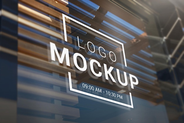 Logo branding window mockup presentation