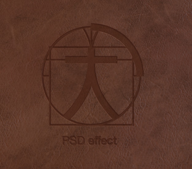 Logo Effect on Leather Mockup