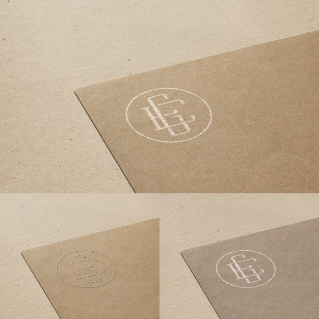 Logo mock up in cardboard