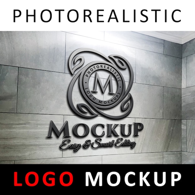 Download Free Logo Mockup 3d Black Steel Metallic Logo On Marble Wall Use our free logo maker to create a logo and build your brand. Put your logo on business cards, promotional products, or your website for brand visibility.