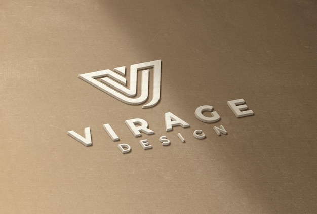 Logo mockup 3d white wood logo sign