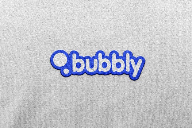 Logo mockup clothing patch front 3d