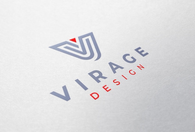 Logo mockup colored logo on white paper