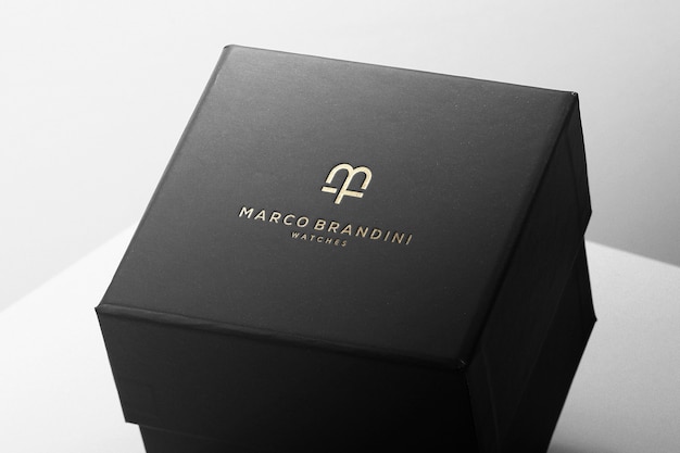 Logo mockup luxury box