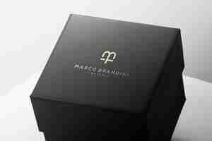 Free PSD logo mockup luxury box