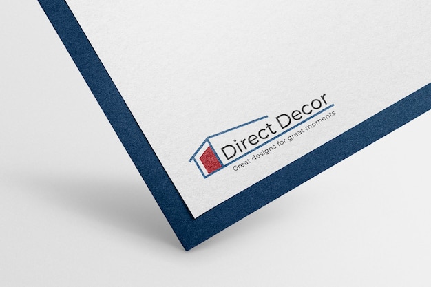 Logo mockup psd paper, realistic modern design