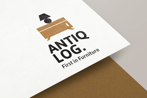 Logo mockup psd paper, realistic modern design