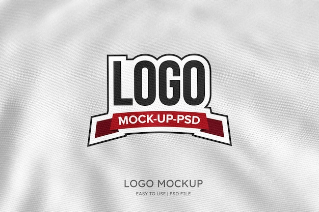 Logo mockup on white fabric