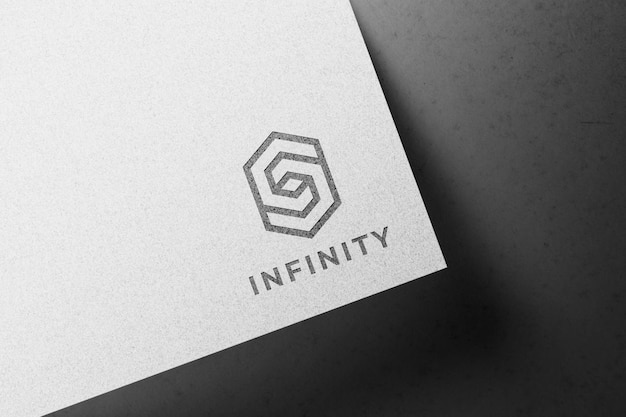 Logo mockup on white paper