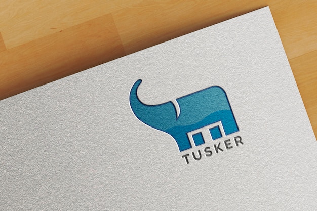 Logo mockup in white paper