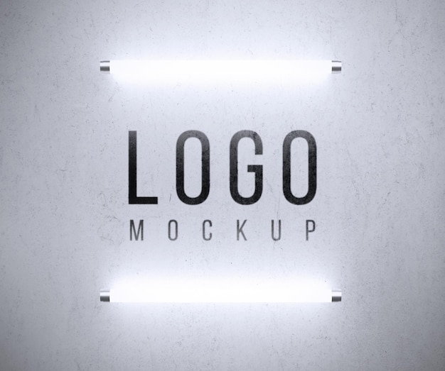 Logo mockup with lights