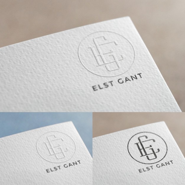 Free PSD logo in paper mock up