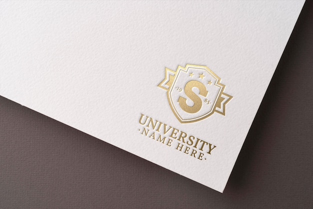 Logo presentation on paper texture