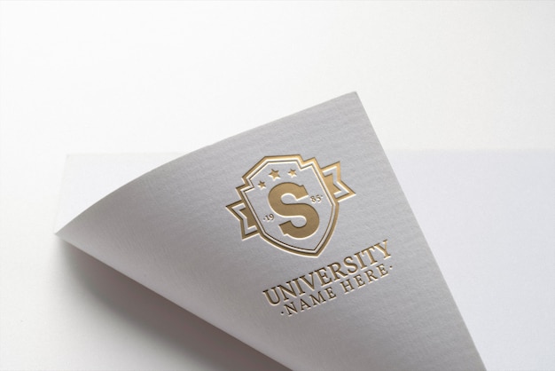 Logo presentation on paper texture