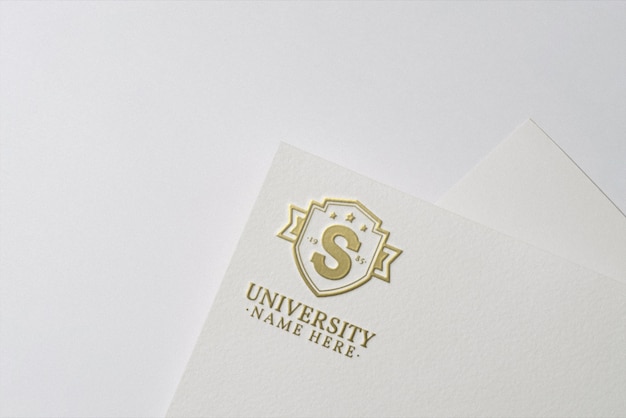 Logo presentation on paper texture