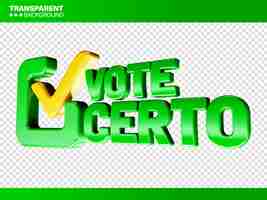 PSD gratuito logo del diritto di voto campagna politica brasiliana