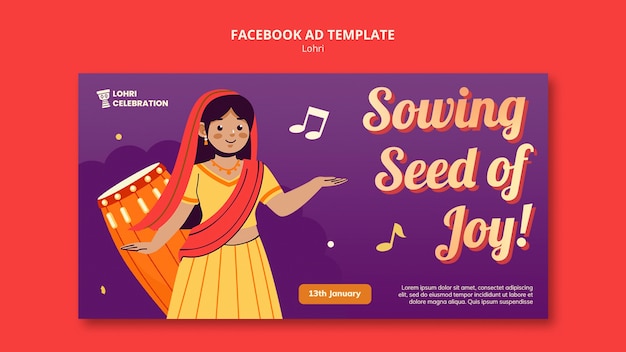 Free PSD lohri celebration facebook template