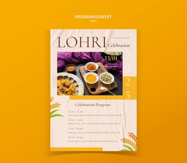Lohri festival celebration template