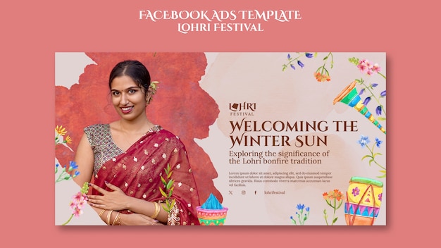 Free PSD lohri template design