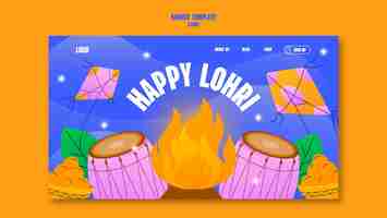 Free PSD lohri template design