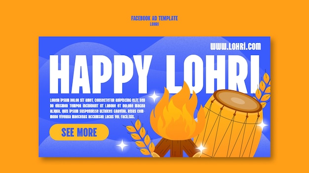 Free PSD lohri template design