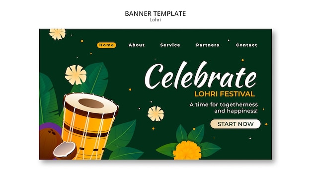 Free PSD lohri  template design