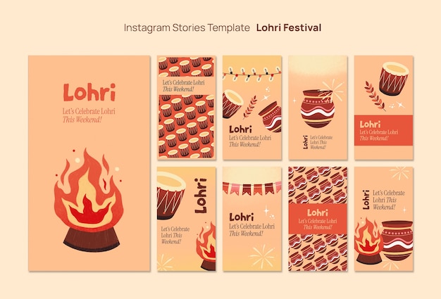 Free PSD lohri template design