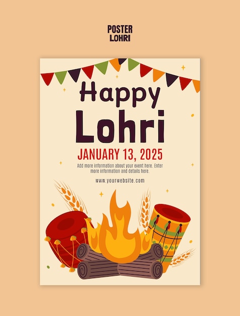 Free PSD lohri  template design